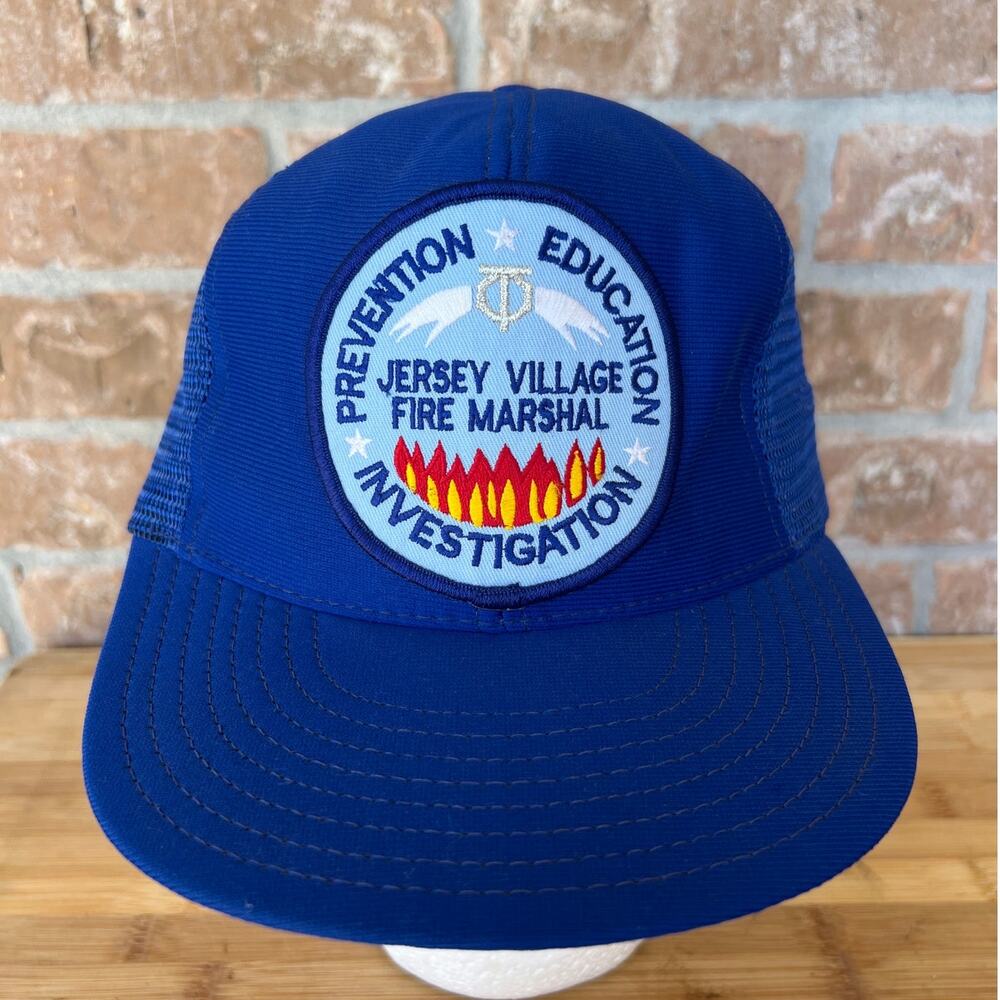 Rare Jersey Village TX Fire Marshall Vintage Reynolds Made USA Hat Cap Snapback
